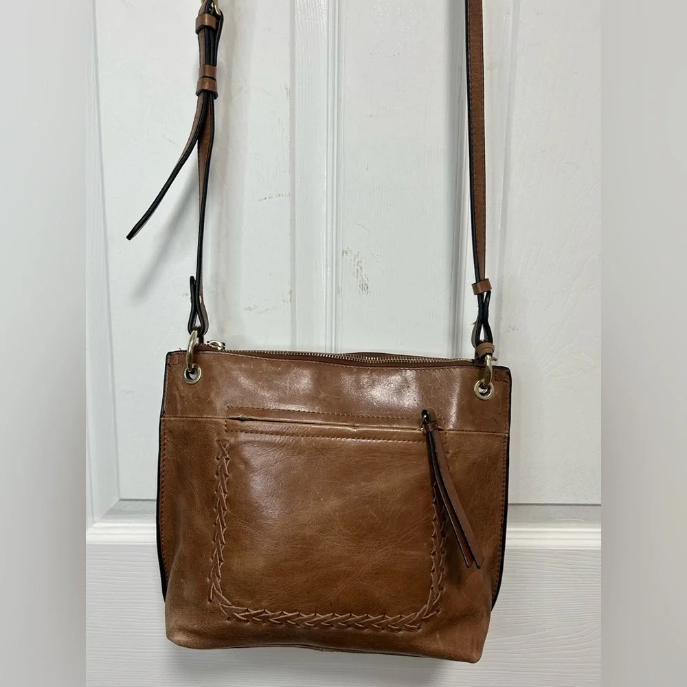 Tommy Bahama Brown Leather Crossbody Bag